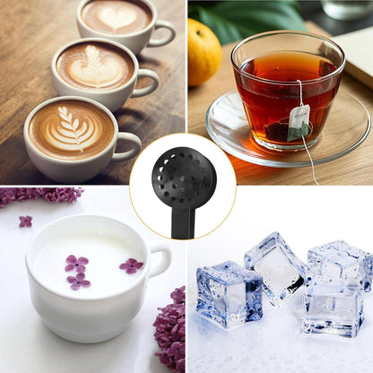 3pcs Tea Bag Squeezer, Stainless Steel Tongs Strainer Gripper for Teabags Clip Ice Cubes & Sugar Tea Drinker Accessories (Black)