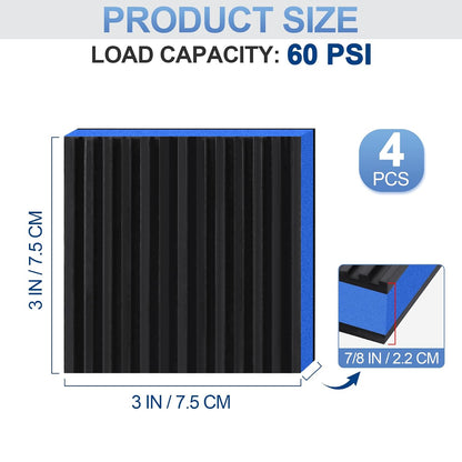 ToLanbbt 4 Pack Anti Vibration Pads for Washing Machine 4"x4", 7/8"T EVA Mechanical Damping Vibrating Sound Isolation Pad Rubber Isolator Mat for Compressor, Air Conditioner, Washer, Dryer, Treadmill
