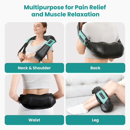 Nekteck Shiatsu Neck Massager with Heat for Pain Relief, NOT Cordless