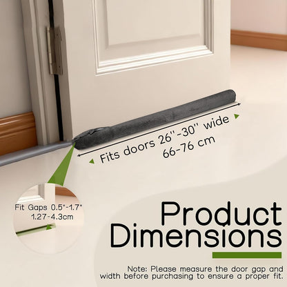 Under Door Draft Stopper, Draft Stopper for Bottom of Door, Adjustable 30-36 Inch Door Draft Blocker, Under Door Gap Filler, Easy Install Door Seal, Helps Reduce Drafts, Noise and Heat Loss Black