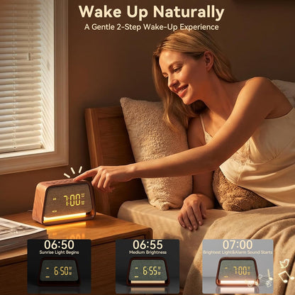 Vivilumens Alarm Clock with White Noise Machine Night Light for Bedroom