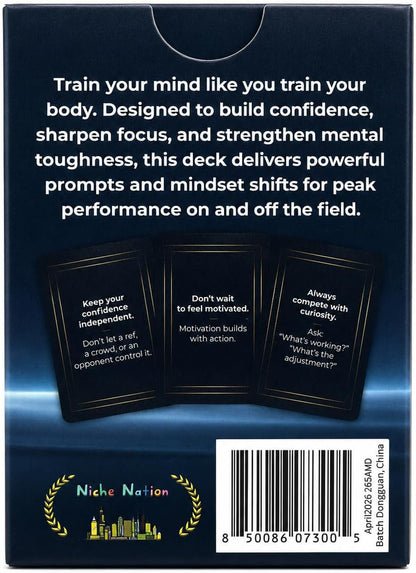 Athlete Mindset & Motivation Cards | Gifts for Athletes | Gifts for Athletes, Coaches & Parents | Deck For Sports & Training | Motivation Cards & Mindset Decks | 50 Cards