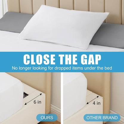 MEGCXIT King Bed Wedge Pillow for Headboard, 76"×10"×6", White | Bed Gap Filler, Triangle Pillow Wedge for Headboard Gap, Bolster Pillows for Beds, Anti-Slip Mattress Wedge Gap Filler