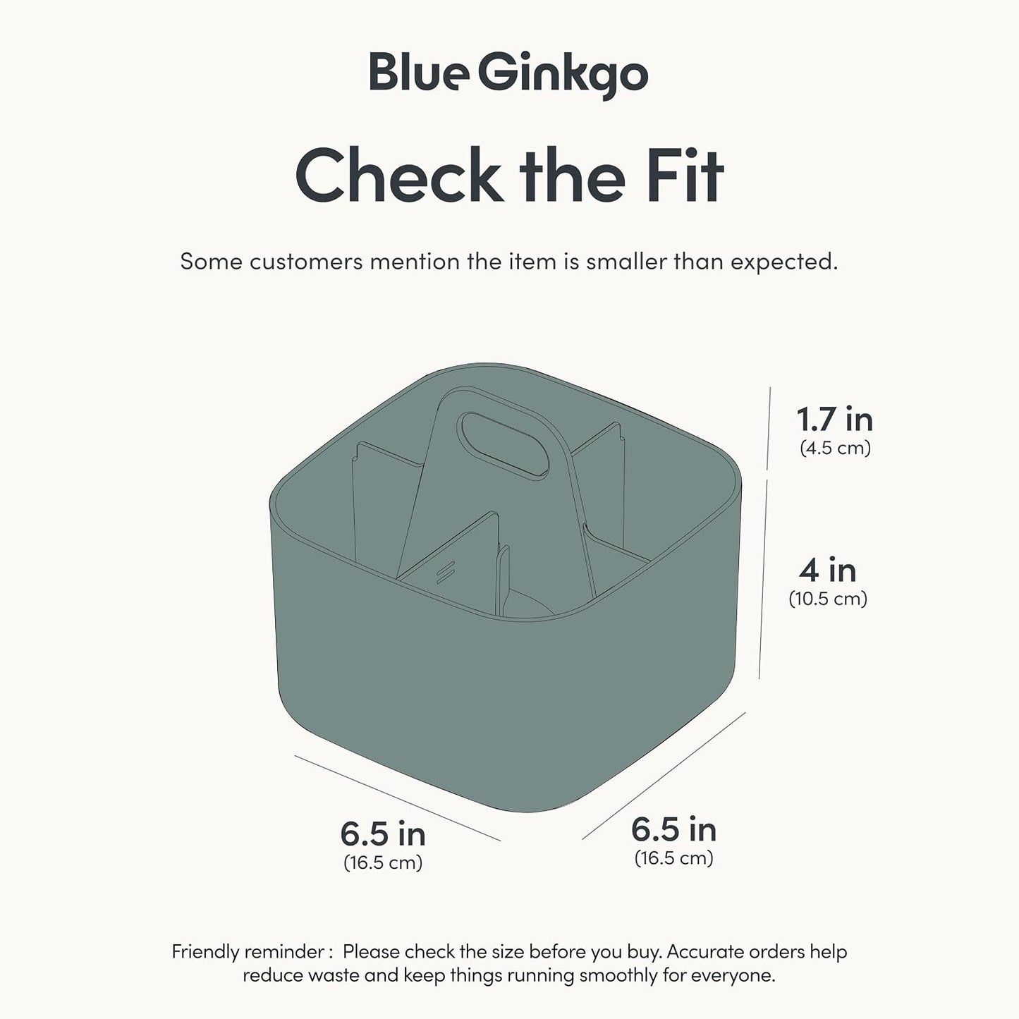 BLUE GINKGO Stackable Organizer Caddy, Rectangle, White, Made in Korea | Portable. Adjustable. Home, Office & School Storage.