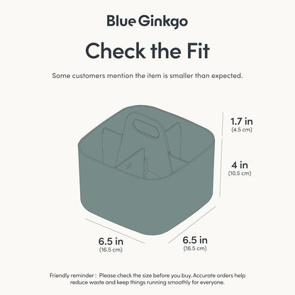 BLUE GINKGO Stackable Organizer Caddy, Rectangle, White, Made in Korea | Portable. Adjustable. Home, Office & School Storage.