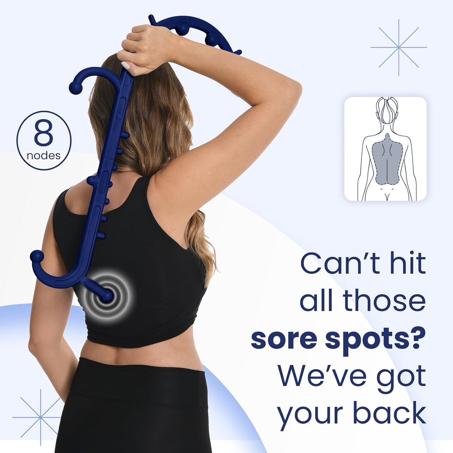 Ranarose Deep Tissue Back & Neck Massager for Body Muscle Pain Relief | Trigger Point Massage Tool for Full Body, Shoulders, Legs, Muscle Knot Remover, for Self-Massage, Pressure Point Massage Tool