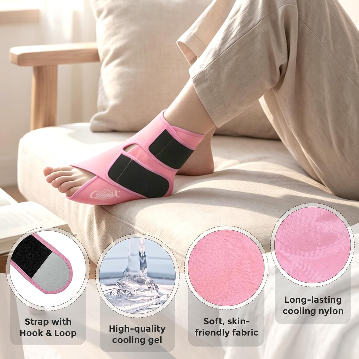 Ankle Ice Pack Wrap, Heel Ice Pack Wrap for Plantar Fasciitis Relief