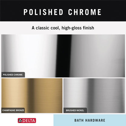 DELTA Pivotal Toilet Paper Holder With Shelf, Polished Chrome, Bathroom Accessories, 79956 6.93 x 3.94 x 3.5 Inches