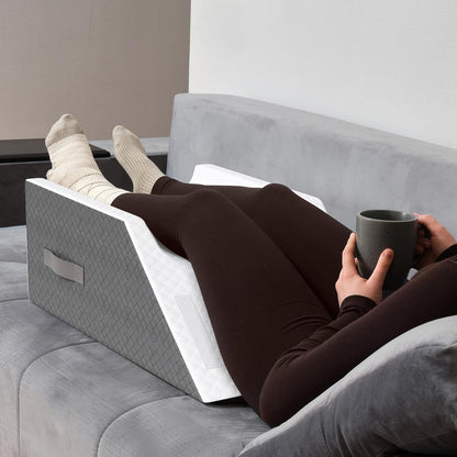 Kolbs Double Leg Elevation Pillow | Post Surgery Leg Pillow | Stylish Chic Jacquard Cover