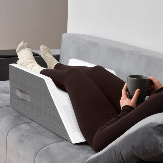 Kolbs Double Leg Elevation Pillow | Post Surgery Leg Pillow | Stylish Chic Jacquard Cover