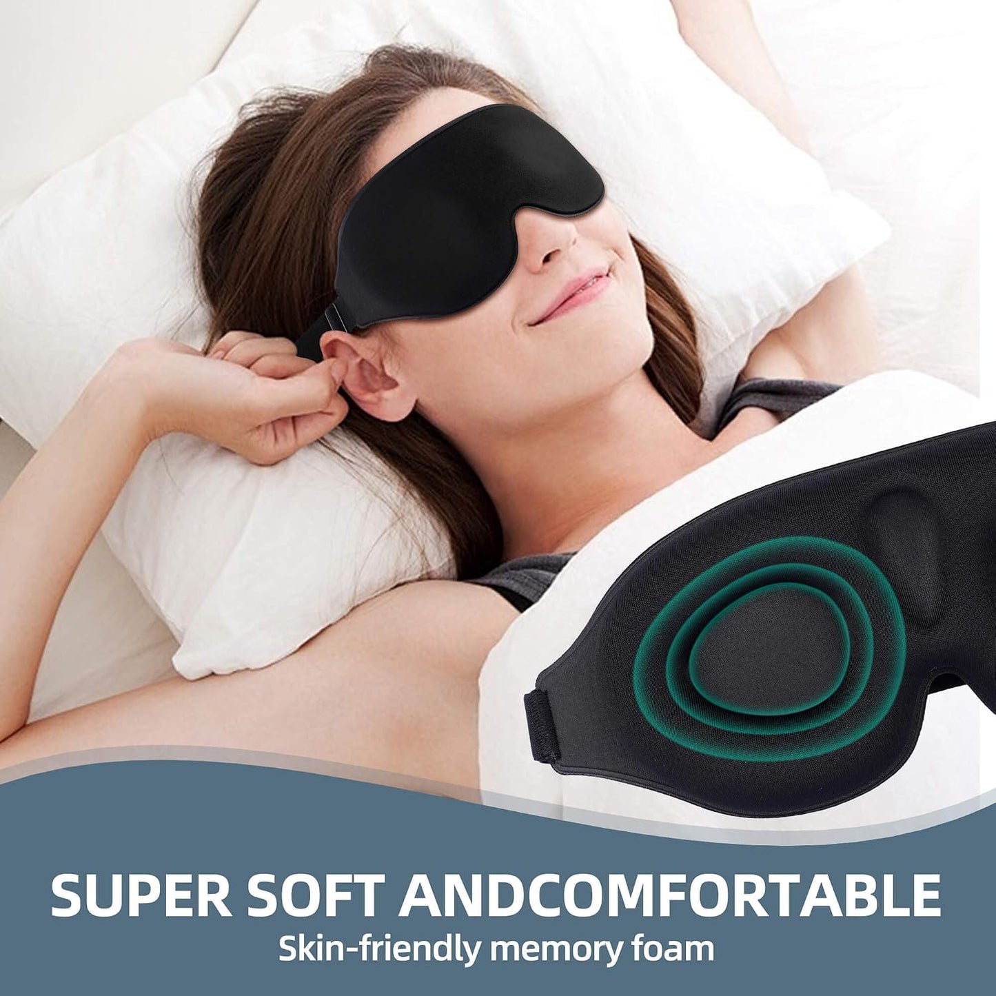 3 Pack 3D Contoured Sleep Eye Mask - with 3 Pack Ear Plugs – Soft Breathable Blackout Sleeping EyeMask for Men Women Adults – Lightweight Zero Pressure Eye Cover for Travel Naps Night Shift Meditation