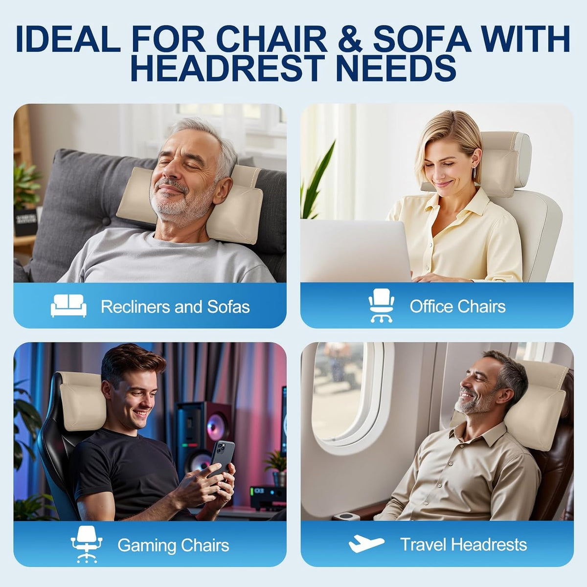 Recliner Pillow, Adjustable Neck & Head Support Pillow