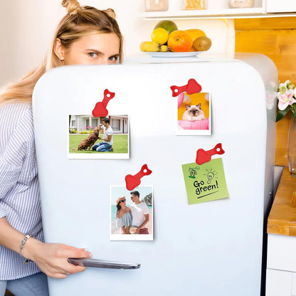 Air Fryer Magnets Silicone Buckle for Parchment Paper Liners, High-Temp Resistant Air Fryer Accessories, Safely Lock Paper from Heating Element or Covering Food, Prevent Burning (Red)