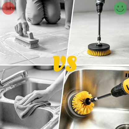 18 Pack Drill Brush Attachment Set, Power Cleaning Scrub Brushes for Drill, Extend Long Attachment, All Purpose for Car Detailing, Bathroom, Carpet, Tile Grout, Sinks, Corners
