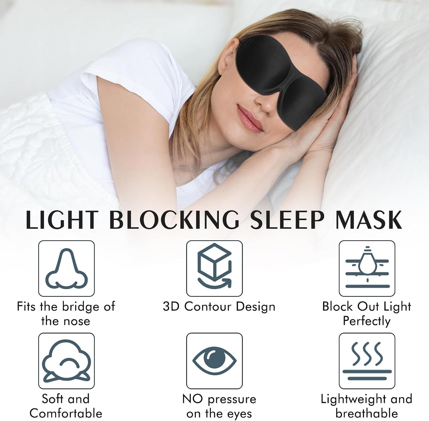 Bonuci 20 Pack Sleep Mask Blackout 3D Eye Mask for Ultralight Sleeping Night Blindfold Eye Covers with Adjustable Strap for Men Women Travel Gift Back and Side Sleeper (Dark Purple)