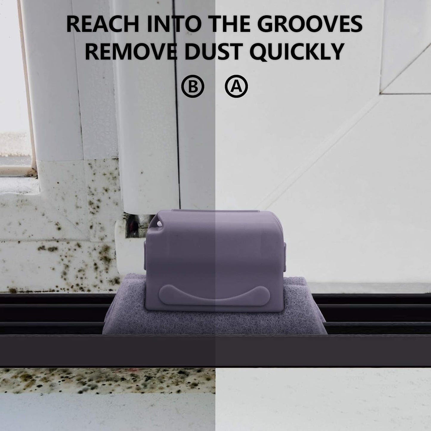Koishu Magic Window Groove Cleaning Brush, Hand-held Window Track Cleaner Brushes Tools Set, Sliding Door Track Cleaner, Sill, Tile Lines, Shutter, Car Vents, Keyboard, Small Spaces Clean