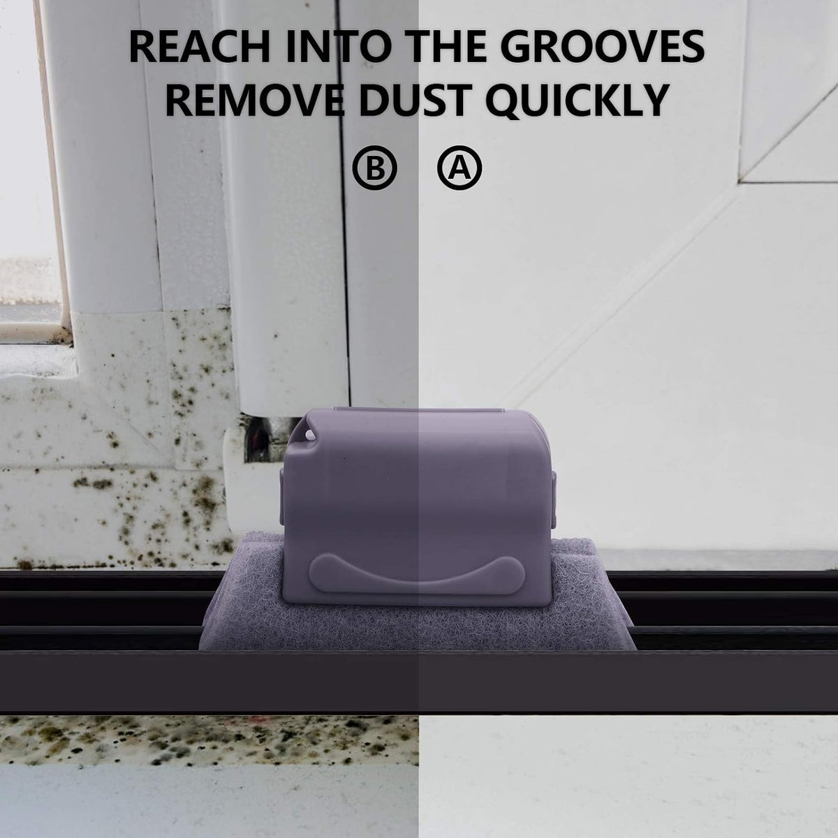 Koishu Magic Window Groove Cleaning Brush, Hand-held Window Track Cleaner Brushes Tools Set, Sliding Door Track Cleaner, Sill, Tile Lines, Shutter, Car Vents, Keyboard, Small Spaces Clean