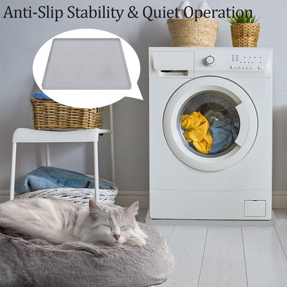 Washing Machine Drain Pan, 26x26 Inch Silicone Mat with Raised Edge, Waterproof Leak Protector Tray for Under Washer and Dryer, Anti-Slip and Foldable Laundry Room Mat