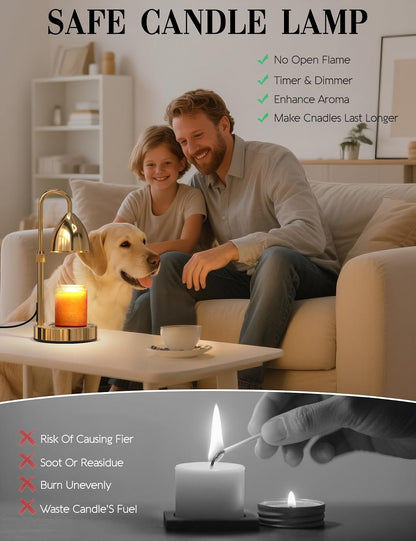 Candle Warmer Lamp with Timer Dimmer, Home Decor for Birthday Gifts Women