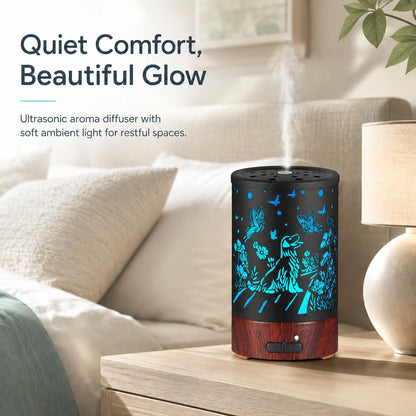 Tree Essential Oils Diffuser for Home 150ML Aromatherapy Diffuser | Birthday Gifts for Women mom,Metal Cool Mist Humidifier with 7 Colors Lights Waterless Auto Off Air Diffusers