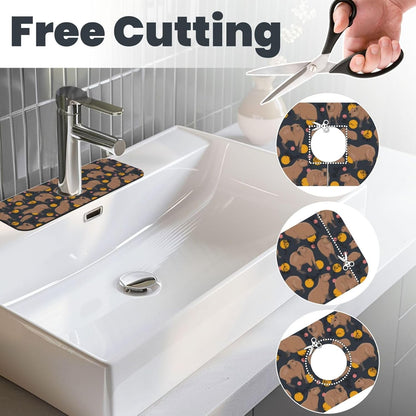 Wildflowers Floral Flower Kitchen Sink Splash Guard Faucet Mat Super Absorbent Fast Drying Mat Sink Gadgets-Fast Drying Pad Sink Mat For Kitchen Bathroom (15" X 5.5" )