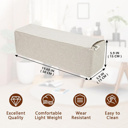 2 Pack Couch Arm Rest Pillow, 6''x6''x20'' Faux Leather Waterproof Cover, High Density Foam Armrest Cushion, Removable & Washable Elbow Support for Sofa, Bed, and Armchair (Medium Grey)