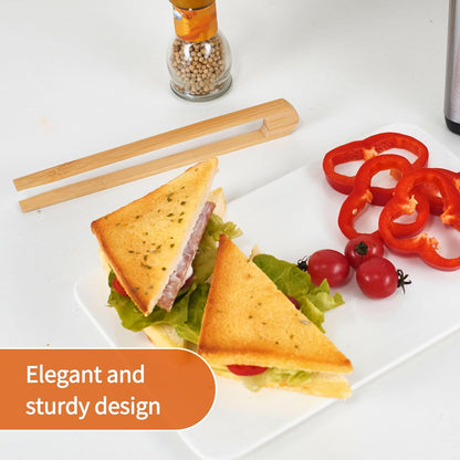 Jowmoy 2 Pieces With Magnet Natural Bamboo Toast Tongs, toast tongs, bamboo tongs,slip Design,for Toaster,Fruits, Bread & Pickles, Kitchen Utensil, Salad, Pasta, Grilling, BBQ.