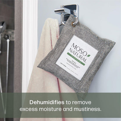 Moso Natural Air Purifying Bag 200g, Charcoal Odor Absorber, Car Odor Eliminator & Closet Deodorizer for Home & Pet, Lasts 2 Years, Unscented Bamboo Charcoal Bags, HGTV Editors' Pick