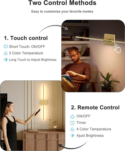 iThird Battery Operated Wall Sconces Set of 2: 10000mAh Rechargeable Wireless Wall Lights, 360° Rotatable Magnetic Wall Lamp, 4CCT Dimmable LED Wall Lighting for Bedroom Living Room Hallway, 31.7in