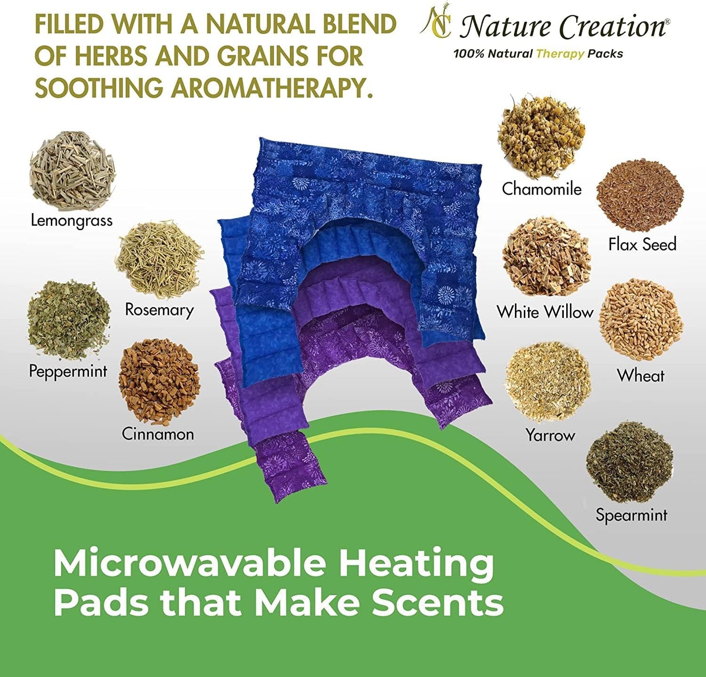 Nature Creation Microwave Heat Pad for Neck and Shoulder with an Extention that Cover The Neck - Microwave Heating Pad for Shoulders & Upper Back Cold Compress & Hot Pack - Happy Hearts 1 Pack