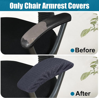 Smiry Office Computer Chair Armrest Covers, 2PCs Anti-dust Arm Rest Pad | Removable Washable Desk Chair Arm Pad Covers, Grey