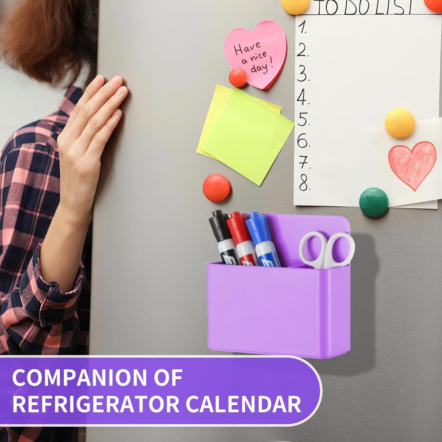 Camelmother 2Pcs Magnetic Dry Erase Marker Holder For Whiteboard Fridge | 2Slots Locker Accessories Teacher Classroom Must Haves Fridge magnets