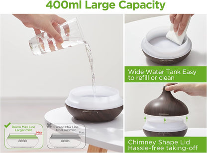 InnoGear 400ml Aromatherapy Essential Oil Diffuser 10 Oils Gift Set, Dark