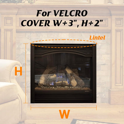 Fireplace Draft Cover, Fireplace Blocker Blanket with Hook and Loop Tapes, Indoor Fire Place Draft Stopper for Heat Loss Insulation Black 39" W x 32" H