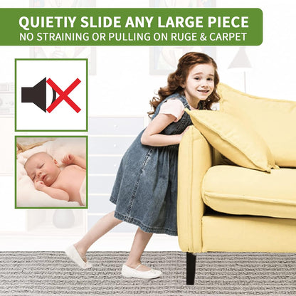 Furniture Sliders for Carpet 8 PCS - 3 1/2" Beige | Furniture Moving Sliders, Chair Leg Floor Protectors, Carpet Sliders for Furniture - Move Your Furniture Easily & Safely