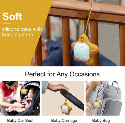 Portable White Noise Sleep Soother Baby Sound Machine with Star Projector