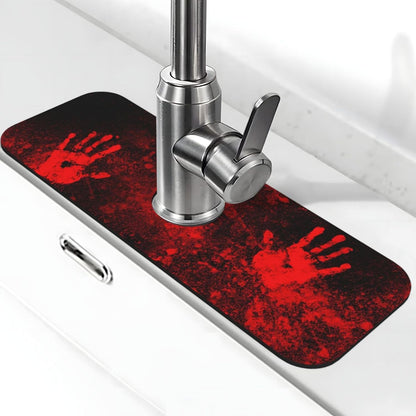 Wildflowers Floral Flower Kitchen Sink Splash Guard Faucet Mat Super Absorbent Fast Drying Mat Sink Gadgets-Fast Drying Pad Sink Mat For Kitchen Bathroom (15" X 5.5" )