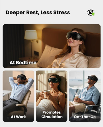 BOB AND BRAD Eye Massager with Heat FSA Eligible HSA, Birthday Gifts for Women Men Mom, Heated Eye Mask for Migraines with Music, Smart Migraine Massager for Dry Eyes Relief & Improve Sleep