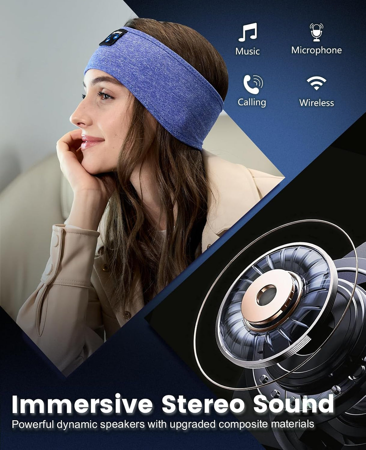 Perytong 2 Pack Sleep Headphones, Sleeping Headphones | Bluetooth Headband with Ultra-Thin HD Stereo Speaker, Wireless Headphone for Sports, Insomnia, Yoga, Air Travel, Meditation