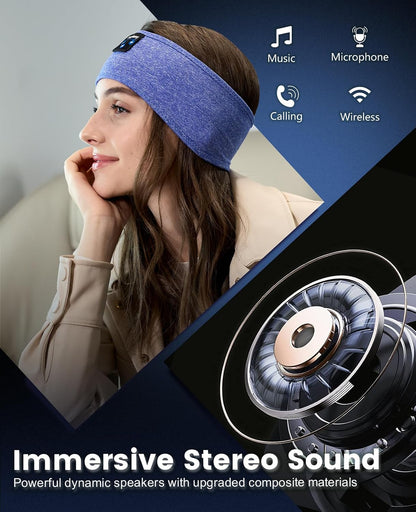Perytong 2 Pack Sleep Headphones, Sleeping Headphones | Bluetooth Headband with Ultra-Thin HD Stereo Speaker, Wireless Headphone for Sports, Insomnia, Yoga, Air Travel, Meditation