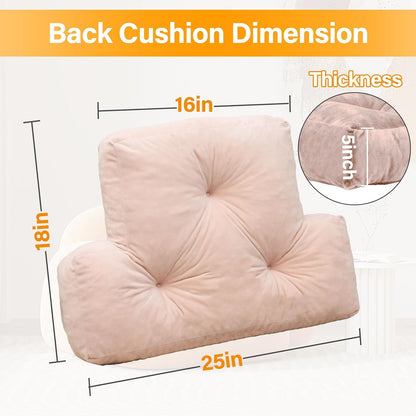 1 MIDDLE ONE Back Pillow for Chair, Memory Foam Lumbar Pillow for Back Support, Back Rest Cushion for Office, Sofa, Couch Sitting, Recliner, Bed and Lower Back Pain (Grey)