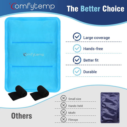 Comfytemp Gel Ice Packs for Injuries Reusable, FSA Eligible HSA, Hot Cold Compress Soft Ice Packs, Pain Relief for Ankles, Knees, Wrist, Shoulders, Back and More, Recovery Items for Men Women, 2Packs