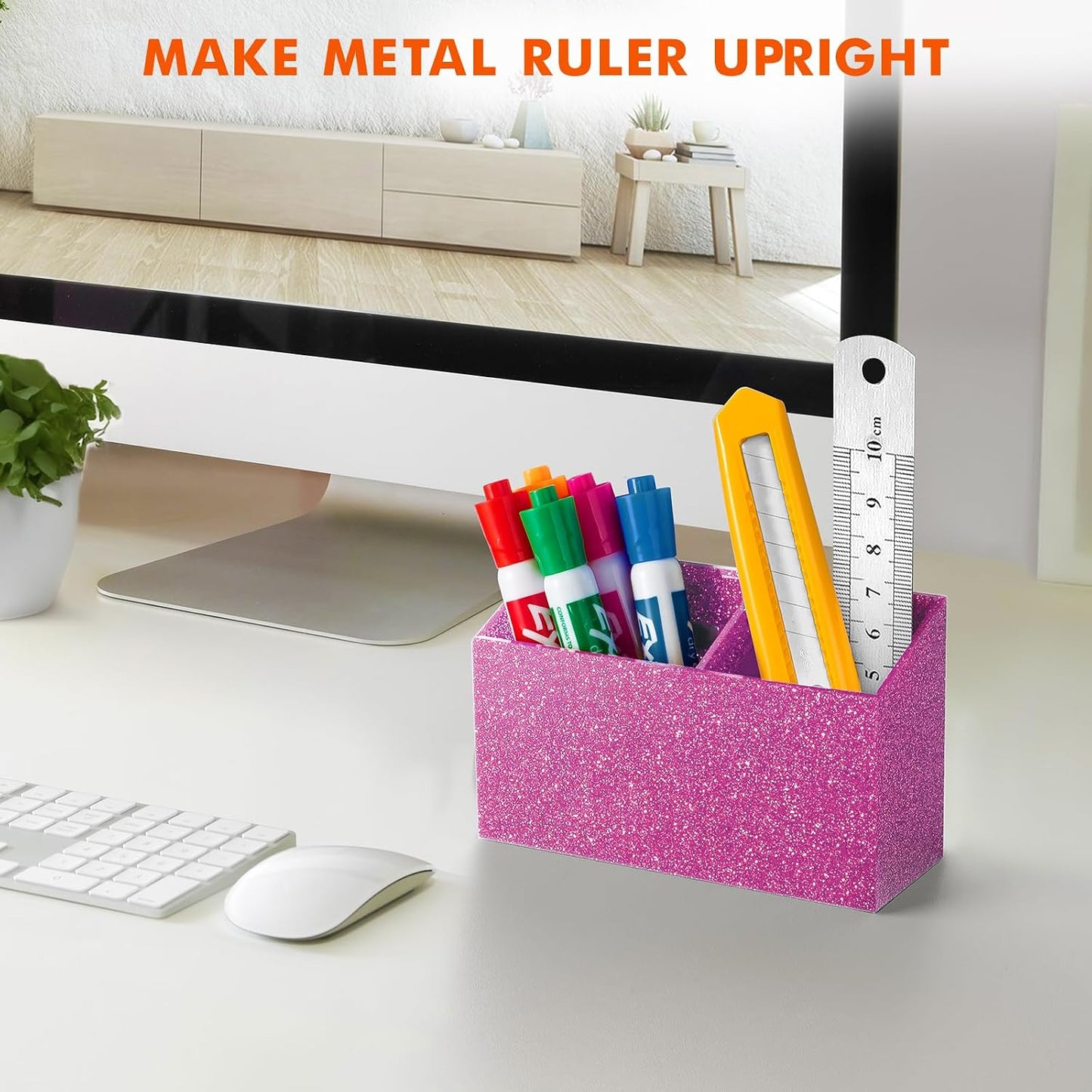 BEYGORM Magnetic Dry Erase Marker Holder for Whiteboard & Refrigerator | Non-slip Acrylic Pen Holder for Classroom, Fridge Magnet, Locker Organizer Accessories, Teacher & School Supplies(Black)