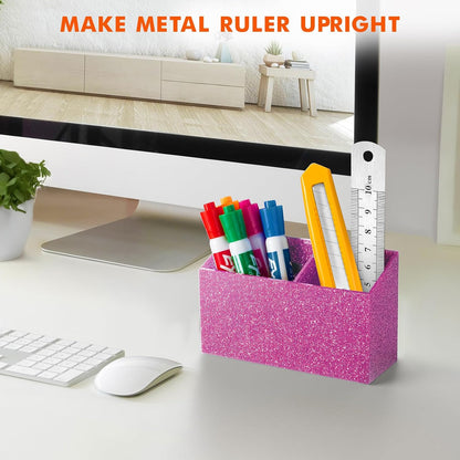 BEYGORM Magnetic Dry Erase Marker Holder for Whiteboard & Refrigerator | Non-slip Acrylic Pen Holder for Classroom, Fridge Magnet, Locker Organizer Accessories, Teacher & School Supplies(Black)