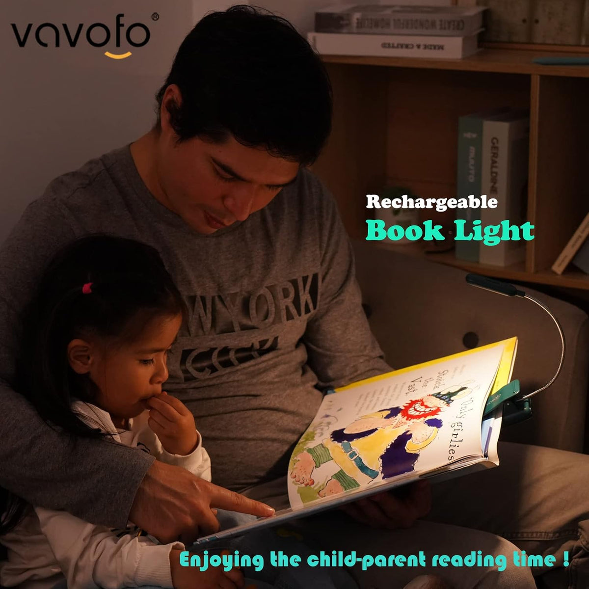 VAVOFO Rechargeable Reading Light, Clip on Book Light for Reading in Bed