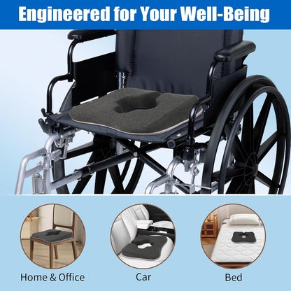 Gel Wheelchair Cushions for BedSores Prevention,Bed Sore Pad Cushion for Butt - Pain Relief for Long Sitting & Relieve Sciatica, Back, Tailbone, Pressure Sore and Ulcer Pain for Pregnant and Elderly