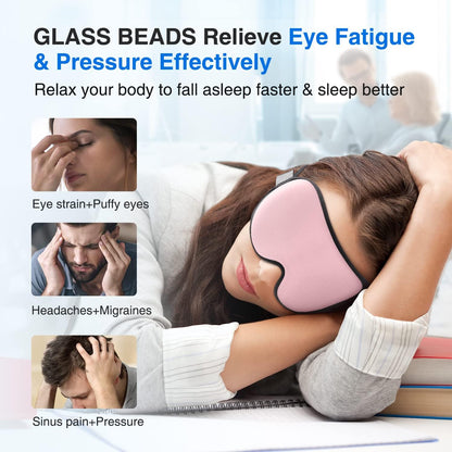 YFONG Weighted Sleep Mask for Women Men, 3D Light Blocking Eye Mask, Black