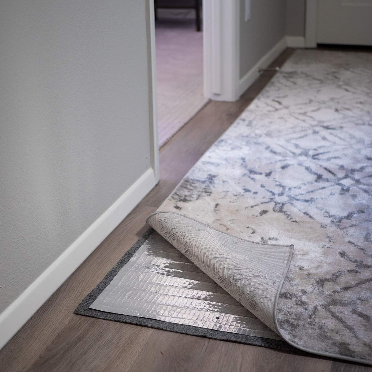 Portable Heated Floor Mat, Small (22x34 inches) Fits under a 2' x 3' Rug, Foot Warmer Under-Rug Pad for Heated Rug, Electric Radiant Floor Heater for Area Rugs