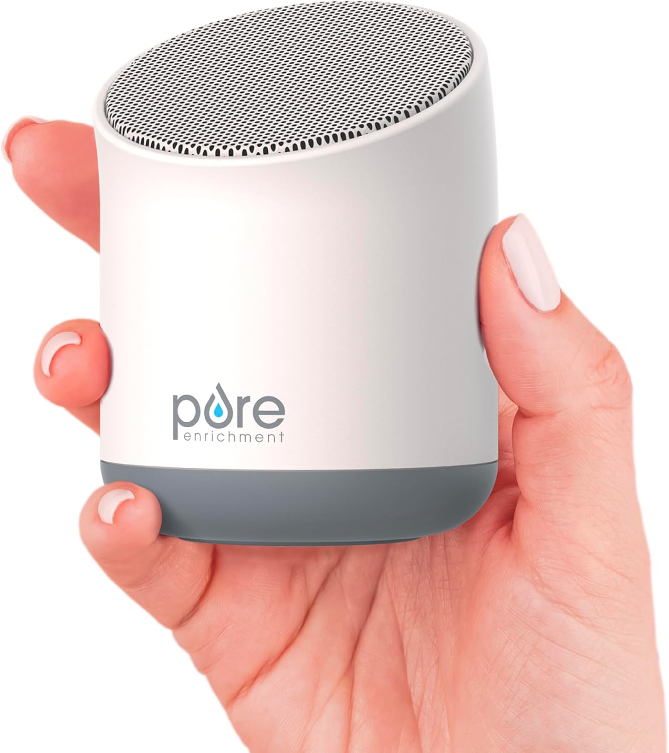 Pure Enrichment Wave Mini Travel Sound Machine - 6 Soothing Sounds Including White Noise, Seamless Loop Audio, Rechargeable Battery, 48 Hour Run Time, Optional Timer, and Storage Bag