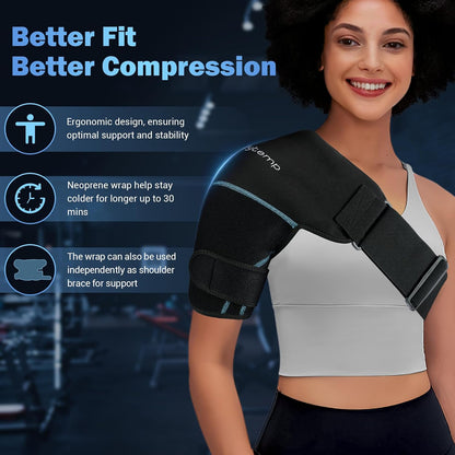 Comfytemp Shoulder Ice Pack Wrap, Shoulder Brace Rotator Cuff Cold Therapy